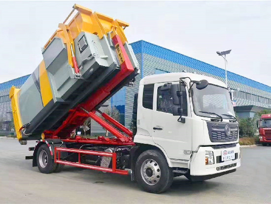 東風天錦國六10~14方車廂可卸（鉤臂）式垃圾車